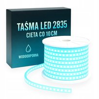Taśma Led 2835 230v 10w Ice Blue Cięta Co 10cm Wodoodporna Bez Zasilacza