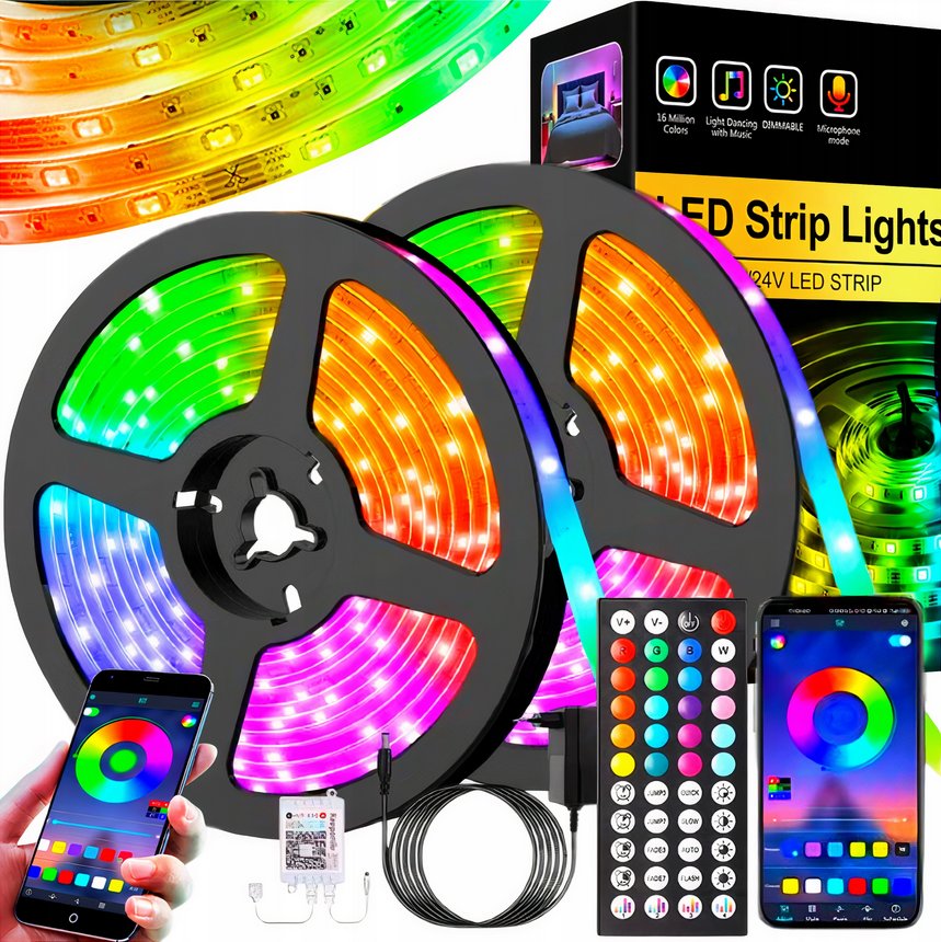 Zdjęcia - Taśmy LED Taśma LED 30M RGB 5050 Bluetooth APLIKACJA ZESTAW