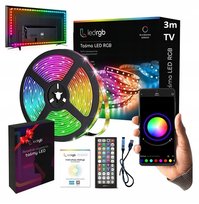 TAŚMA LED 3M RGB USB 5050 do TV Ledy PILOT APLIKACJA ZESTAW PAMIĘC KOLORU