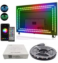 Taśma LED 5M RGB USB TV/PC PILOT WIFI APLIKACJA MOBILNA ZESTAW TIMER 5V
