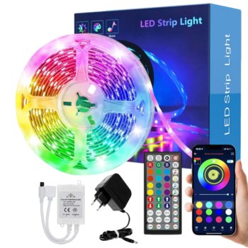 TAŚMA LED 5M RGB5050 APLIKACJA MOBILNA BLUETOOTH PILOT MUZYKA ZESTAW 12V - Inny producent