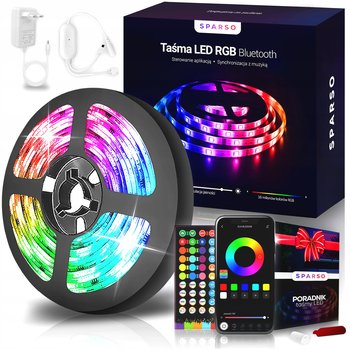 Taśma LED 6M RGB 5050 LEDY Pilot APLIKACJA Bluetooth MUZYKA Zestaw 30LED/m - Sparso