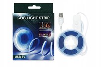 Taśma LED COB 2m USB 5V z włącznikiem ON/OFF Niebieski cięcie co 2,5cm