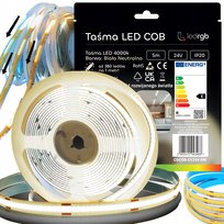 TAŚMA LED COB 5m 24V 360d BIAŁA NEUTRALNA 4000 CYFROWA PIXEL PŁYNĄCA WS2811