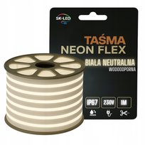 Taśma LED NEON 2835 220V 230V 1m 4000K BIAŁA NEUTRALNA WODOODPORNA IP67