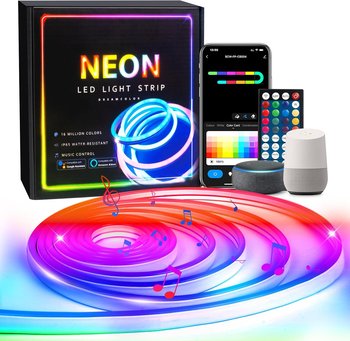 Taśma LED Neon 3m RGBIC 12V ściemnialna zgodność Alexa i Asystentem Google - Vossington