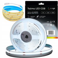 Taśma LED Neon COB 24V 5m 320 diod 6000K BIAŁA ZIMNA HOMOGENICZNA 8MM ROLKA