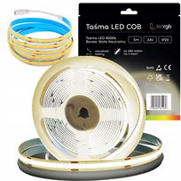 Taśma LED Neon COB 24V 5m 480 diod 4000K BIAŁA NEUTRALNA HOMOGENICZNA 8MM