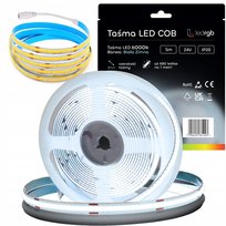 Taśma LED Neon COB 24V 5m 480 diod 6000K BIAŁA ZIMNA HOMOGENICZNA 8MM