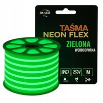 Taśma LED Neon LED Flex Jednostronny 230V 8W Zielony Wodoodporny Zewnętrzny