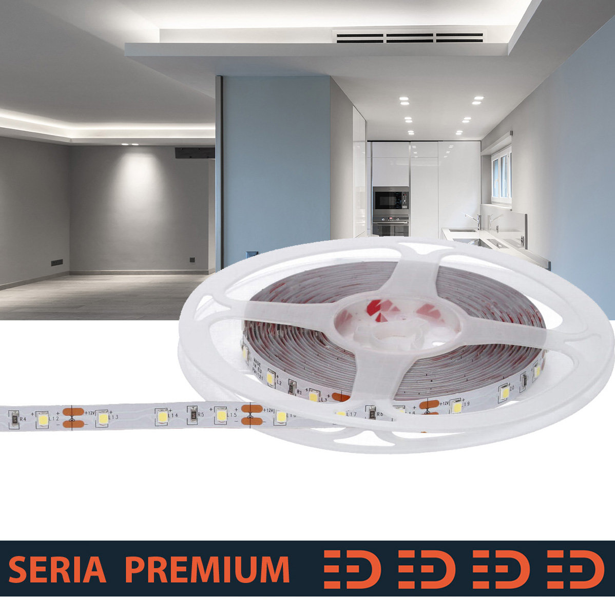 Фото - LED-стрічка Taśma LED Premium 12V 60led 6000-7000K 500lm SMD2835 z 3letnią gwarancją