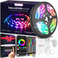 TAŚMA LED RGB 10M 230V 12V LEDY z PILOTEM Bardzo mocna APLIKACJA + PORADNIK