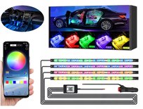 TAŚMA LED RGB 5050 12V BLUETOOTH APLIKACJA OŚWIETLENIE KABIN AUTA SAMOCHODU