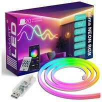 Taśma LED RGB 5m Wodoodporna Pilot Aplikacja IP65 5V USB Neon Elastyczny