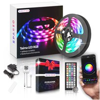 TAŚMA LED RGB KOLOROWA 5M LEDY 230V 12V z PILOTEM APLIKACJA MUZYKA Zestaw