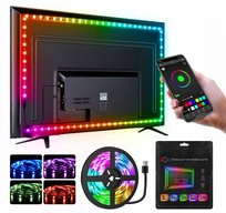 Taśma LED RGB USB podświetlenie TV BLUETOOTH 4M regulacja jasności kolorowa