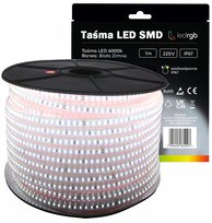 Taśma LED SMD 2835 220V 230V 1m 6000K BIAŁA ZIMNA WODOODPORNA IP67 10mm