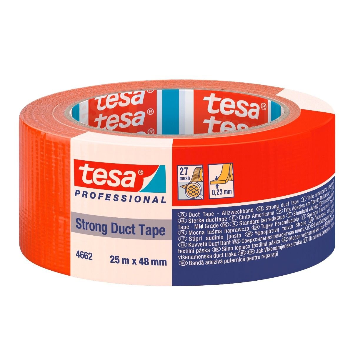 Фото - Шпатель TESA Taśma naprawcza ® Strong Duct Tape 25m x 48mm, pomarańczowa 