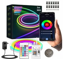 TAŚMA NEON LED 3M 5050 RGB WIFI TUYA APLIKACJA PILOT WODODPORNA PASEK 12V