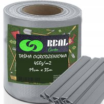 TAŚMA OGRODZENIOWA JASNOSZARA 19cmx35m OSŁONA PANELOWA NA OGRODZENIE UV