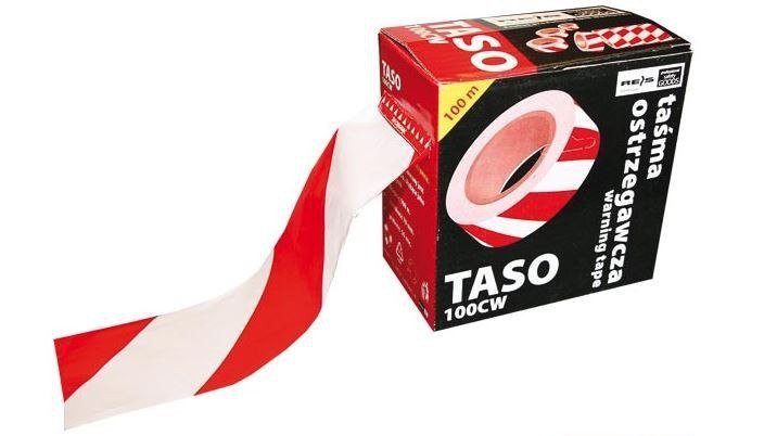 Taśma Ostrzegawcza Biało-Czerwona Pojadnik 70MM*100MB
