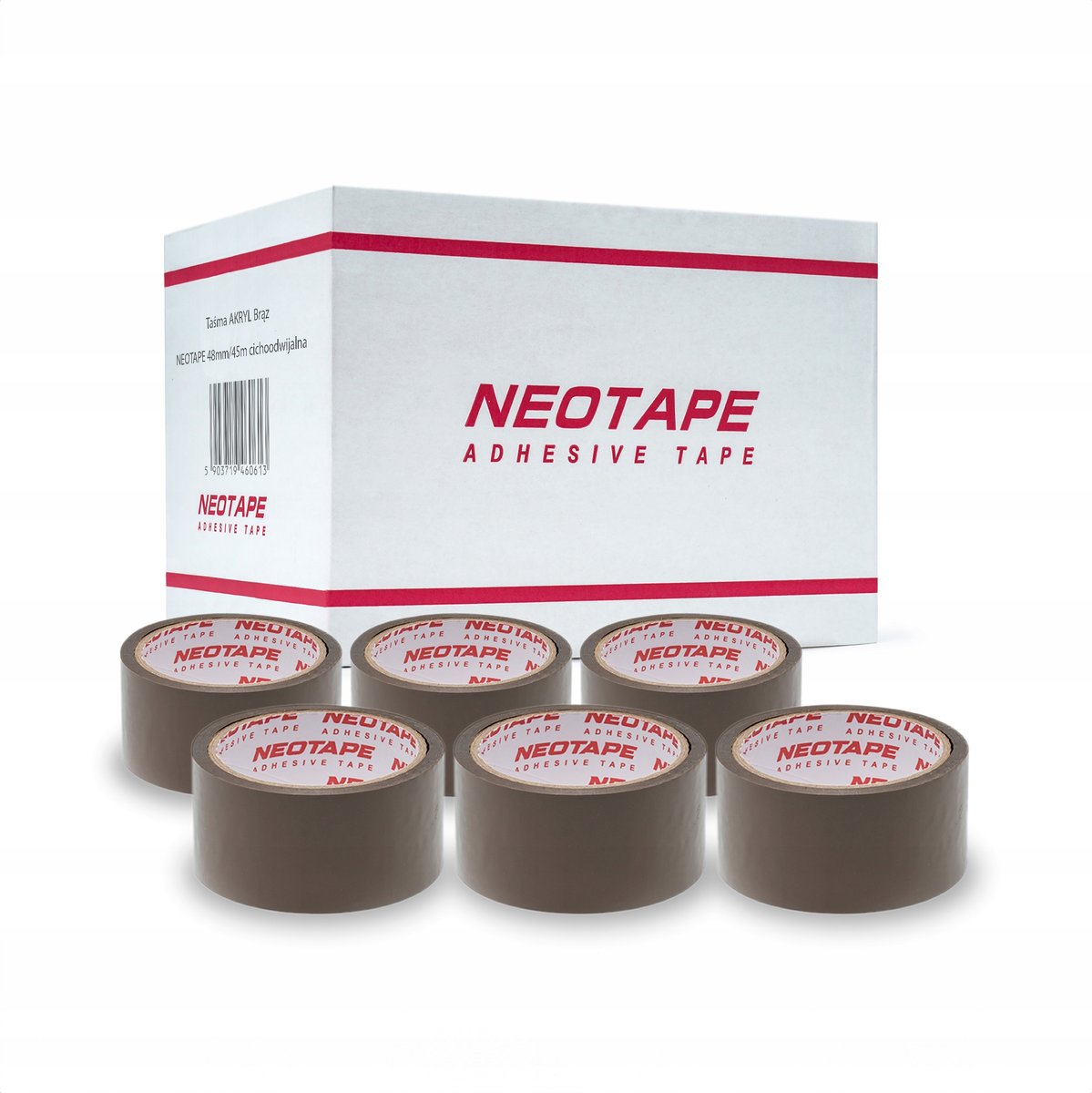 Taśma Pakowa AKRYL Brąz 48mm/45m Samoprzylepna Mocna NEOTAPE 36szt ...