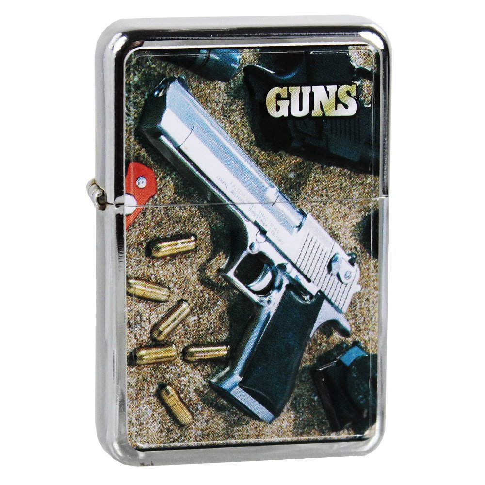 Tasman, zapalniczka benzynowa, Gun Pistolet emblemat kolorowy