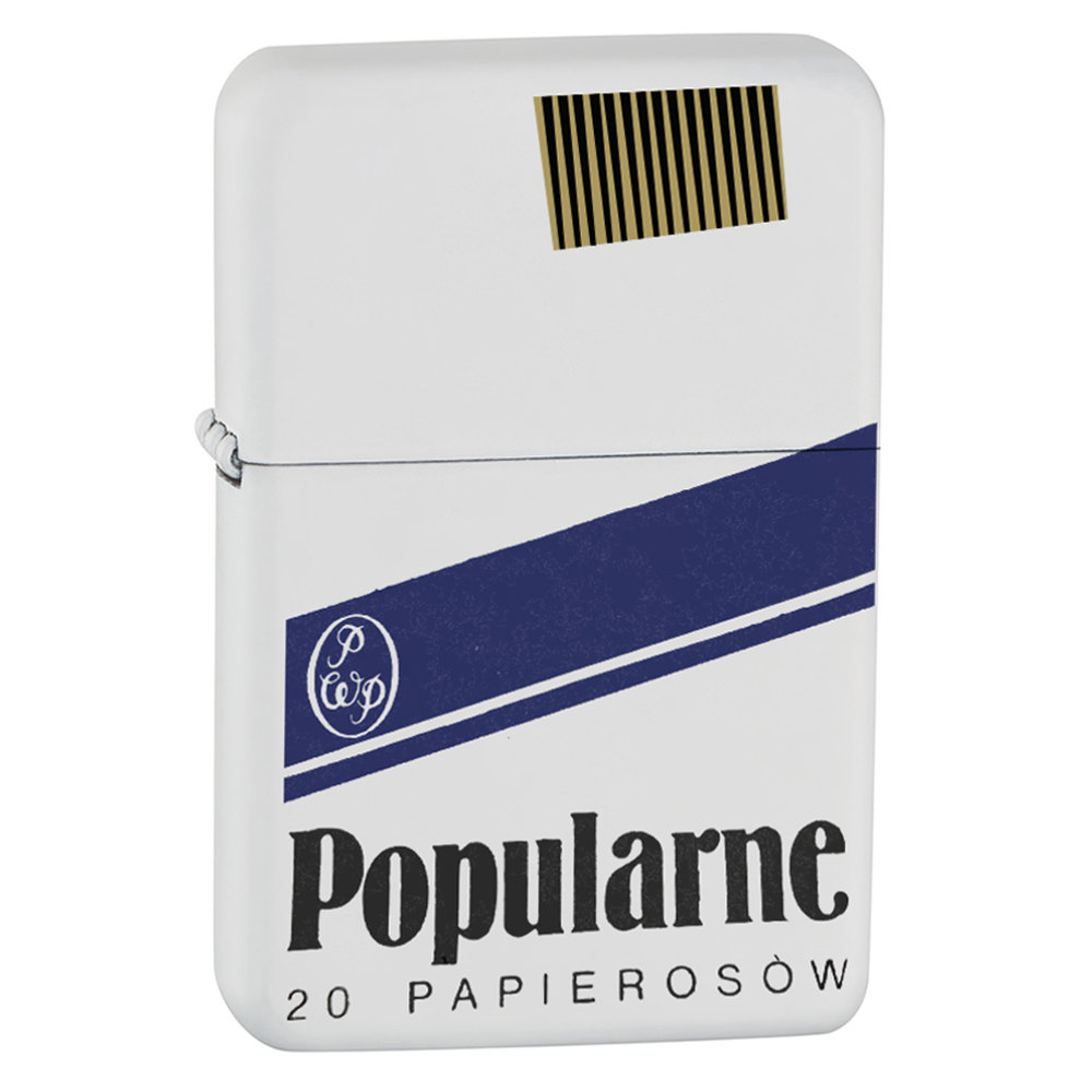 Tasman, zapalniczka benzynowa, Nostalgia PRL Papierosy Popularne