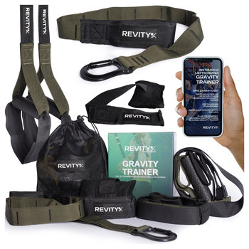 TAŚMY DO ĆWICZEŃ GRAVITY TRAINER PODWIESZANE PASY TRENINGOWE Z AKCESORIAMI - REVITY