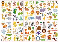 Tatuaż zmywalny tymczasowy zestaw 10 szt. dla dzieci urodziny Zwierzęta ZOO