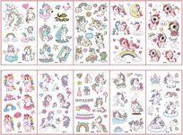 Tatuaż zmywalny tymczasowy zestaw 10 sztuk dla dzieci urodziny Jednorożec