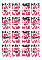Tatuaże tymczasowe, zmywalne, make love not war, format arkusz A4
