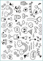 Tatuaże tymczasowe, zmywalne, valentine doodle,  format arkusz A4