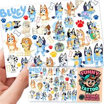 TATUAŻE ZMYWALNE DLA DZIECI BLUEY WZORY ORYGINALNE