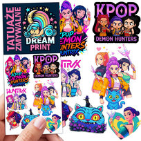 TATUAŻE ZMYWALNE DLA DZIECI KPOP DEMON HUNTERS HUNTRIX WZORY ORYGINALNE