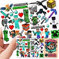 TATUAŻE ZMYWALNE DLA DZIECI MINECRAFT WZORY ORYGINALNE