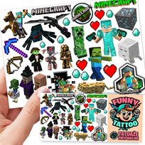 TATUAŻE ZMYWALNE DLA DZIECI MINECRAFT WZORY ORYGINALNE Inny producent