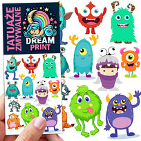 TATUAŻE ZMYWALNE DLA DZIECI MONSTERS POTWORY WZORY ORYGINALNE