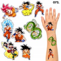 TATUAŻE ZMYWALNE DLA DZIECI TYMCZASOWE DRAGON BALL - 8 EL. / 150 WZORÓW