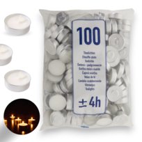 TEALIGHTS PODGRZEWACZE ŚWIECZKI BIAŁE 100 SZTUK TEALIGHTY ZESTAW