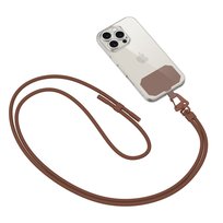 Tech-Protect C5S Rope Crossbody Strap Smycz Smyczka Pasek Na Szyję Ramię Do Telefonu Montowane Pod Etui Pokrowiec Case - Chocolate Brown Inna marka