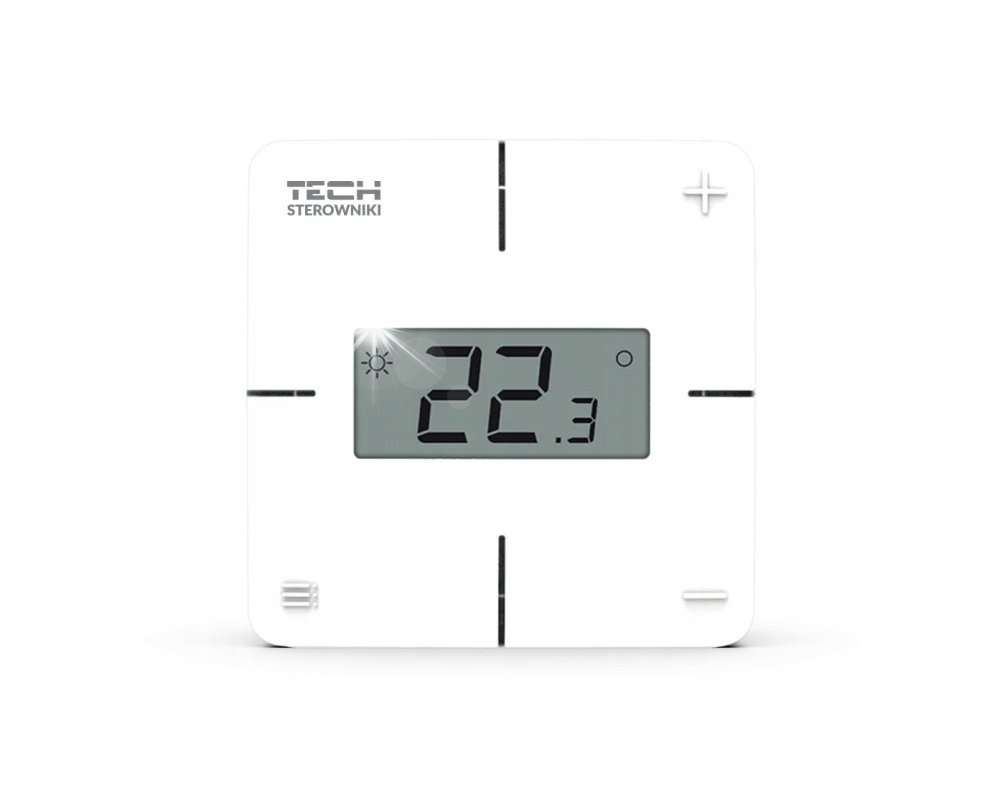 TECH R-X biały przewodowy regulator pokojowy z pomiarem wilgotności ...