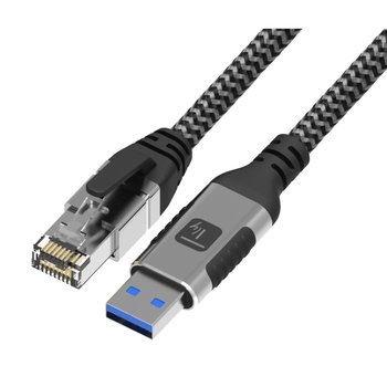 Techly Kabel sieciowy USB-A na Gigabit Ethernet RJ45 3m Oplot - Techly