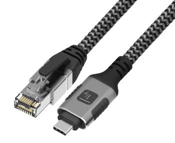 Techly Kabel sieciowy USB-C na Gigabit Ethernet RJ45 1m Oplot - Techly