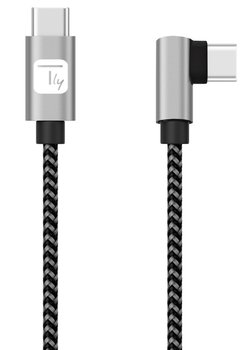 Techly Kabel USB 2.0 USB-C na USB-C kątowy 1m M/M 3A Oplot - Techly