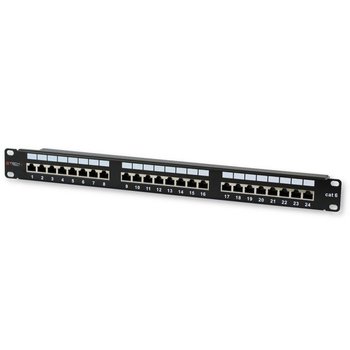 Techly Patch Panel 1U Stp 24X Rj45 Cat6 Czarny Z Tacką - Techly