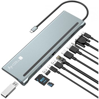 Techly Stacja Dokująca Usb-C Na Hdmi/Dp/Vga/Usb-A/Rj45/Sd/Usb-C Pd - Techly