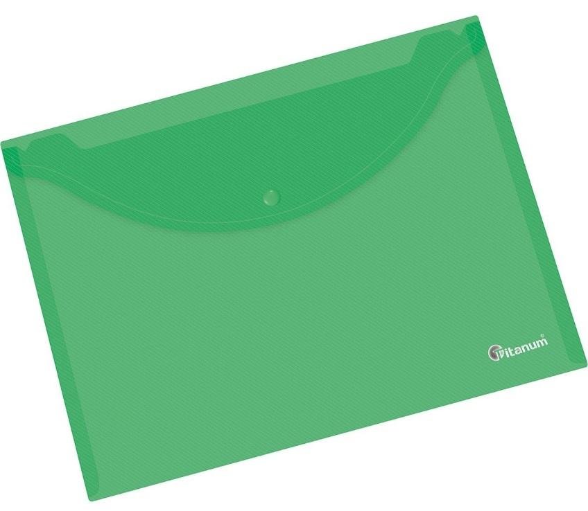 Zdjęcia - Teczka / pudełko Titanium Teczka Kopertowa A4 Transparentna Zielona 