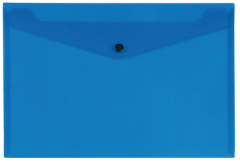 teczka kopertowa q-connect zatrzask, pp, a4, 172mikr., transparentna niebieska - Q-CONNECT