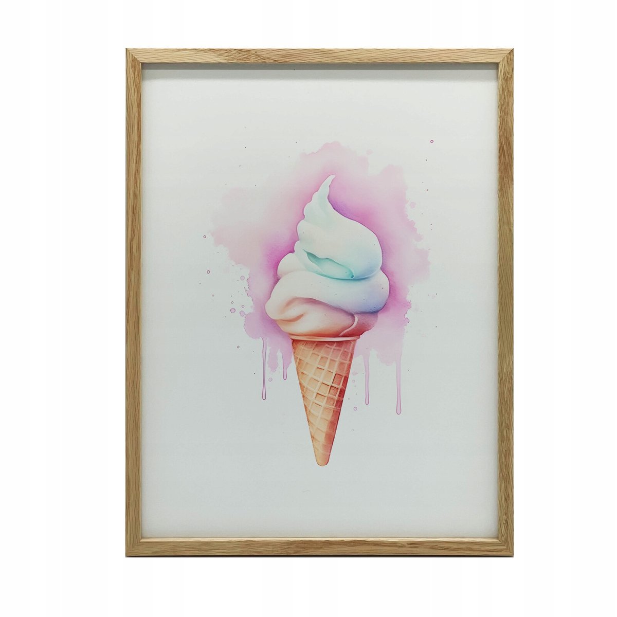 T czowe Lody T czowe Lody 50x70 Cm Rama Drewniana Ciemny Br z Papier 